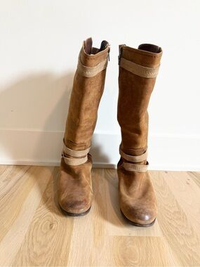 UGG Darcie distressed brown leather riding boots